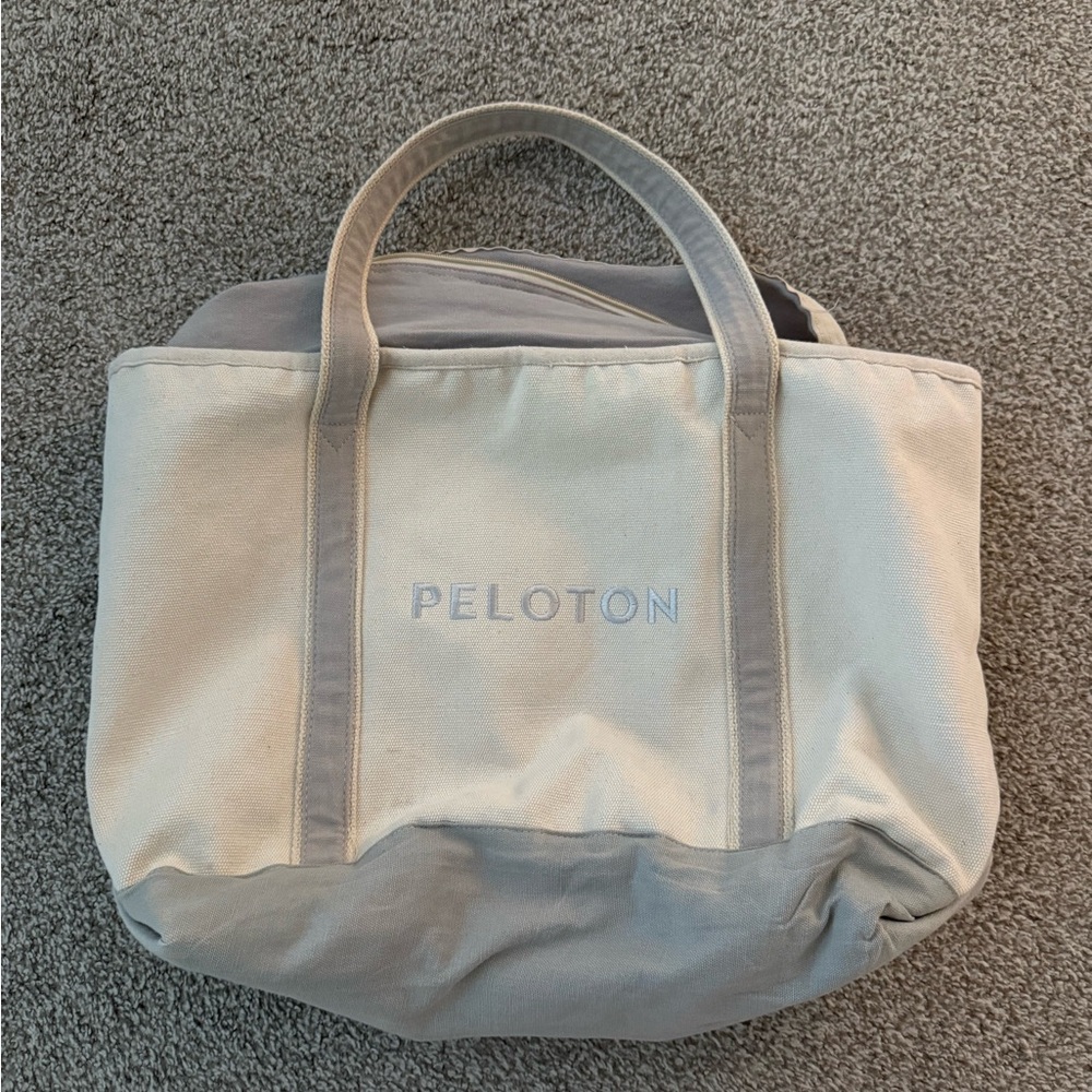 Peloton Gray and Cream tote Bag